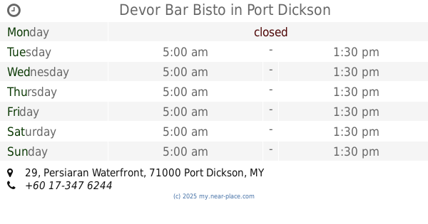 La Playa Restaurant Bar Port Dickson Opening Times 4 Jalan Pantai Tel 60 6462045