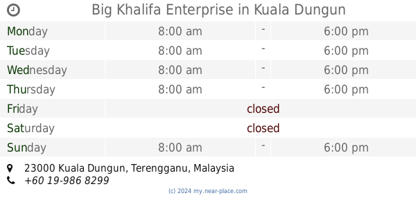 Syarikat Maju Bena Opening Times Jalan Tok Kah Lintang Kuala Dungun Contacts